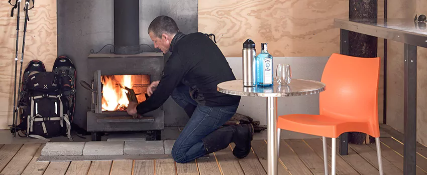 Open Hearth Wood Fireplace Installation in Saanich, BC